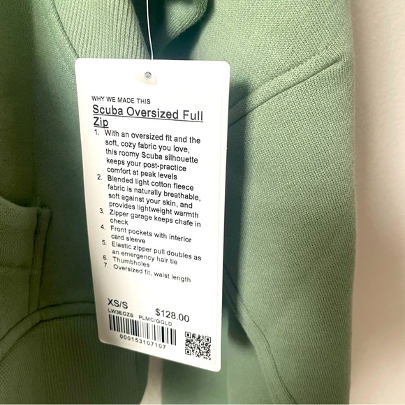 NWT Lululemon Scuba Oversized Full Zip Hoodie Palm Court/Gold Size XS/S - Picture 4 of 8